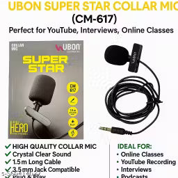 UBON CM-617 1.5m Cable Mini Collar Wired Portable Mic