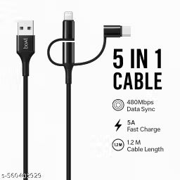 boAt 5-in-1 Multi Charging Cable – 1.2m, 5A Fast Charge